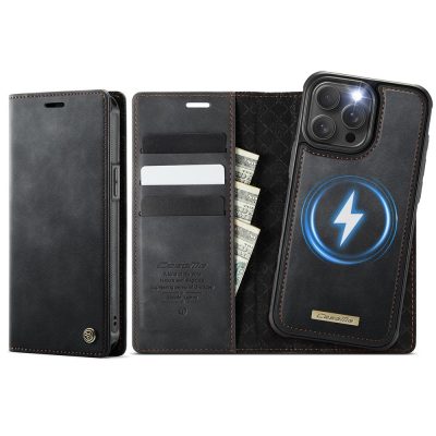 CASEME For iPhone 15 Pro Max Case 2-in-1 Detachable Wallet Vegan Leather Flip Cover – Compatible with MagSafe