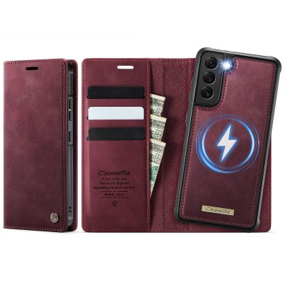 CASEME Samsung Galaxy S22+ Case 2-in-1 Magnetic Detachable Wallet Vegan Leather Flip Cover