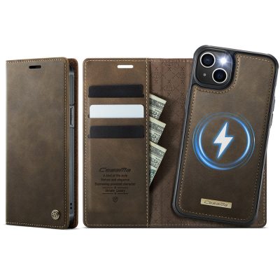 CASEME For iPhone 13 Case 2-in-1 Detachable Wallet Vegan Leather Flip Cover – Compatible with MagSafe