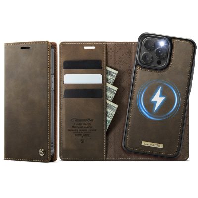 CASEME For iPhone 13 Pro Case 2-in-1 Detachable Wallet Vegan Leather Flip Cover – Compatible with MagSafe