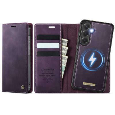 CASEME Samsung Galaxy S25+ / Galaxy S24+ Case 2-in-1 Magnetic Detachable Wallet Vegan Leather Flip Cover