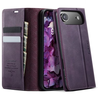 CASEME For iPhone Air Case RFID Blocking Wallet Calf Texture Vegan Leather Flip Cover
