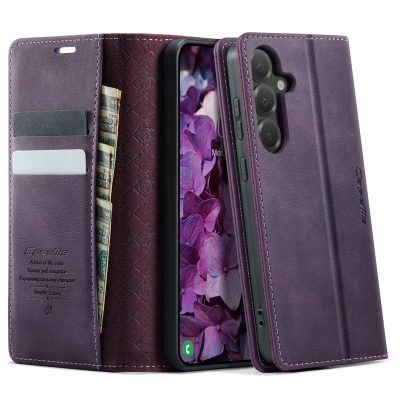 CASEME For Samsung Galaxy S25 FE Case RFID Blocking Wallet Calf Texture Vegan Leather Flip Cover