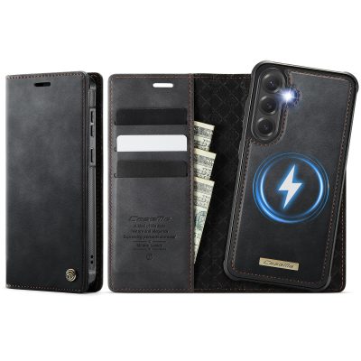 CASEME Samsung Galaxy S25 FE Case 2-in-1 Magnetic Detachable Wallet Vegan Leather Flip Cover