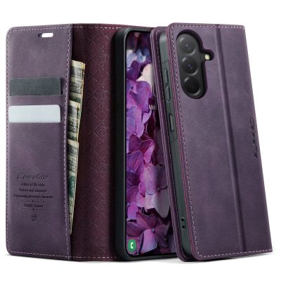 CASEME For Samsung Galaxy A37 Case RFID Blocking Wallet Calf Texture Vegan Leather Flip Cover