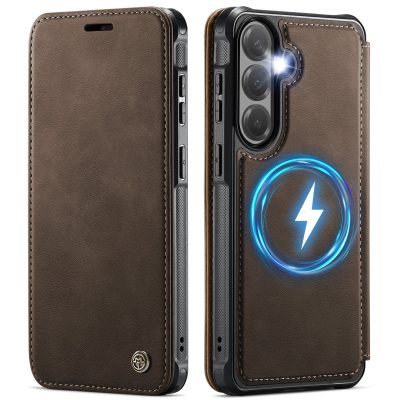 CASEME For Samsung Galaxy S25 / Galaxy S24 Case RFID Blocking Wallet Vegan Leather Shockproof Anti-slip Flip Cover with Magnetic Support