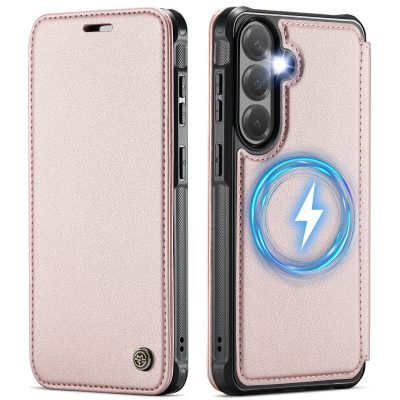 CASEME For Samsung Galaxy S23 FE Case RFID Blocking Wallet Vegan Leather Shockproof Anti-slip Flip Cover with Magnetic Support