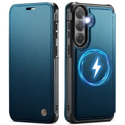 CASEME For Samsung Galaxy S25 FE Case RFID Blocking Wallet Vegan Leather Shockproof Anti-slip Flip Cover with Magnetic Support