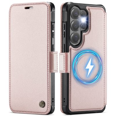 CASEME For Samsung Galaxy S23 Ultra Case RFID Blocking Wallet Vegan Leather Shockproof Anti-slip Flip Cover with Magnetic Support