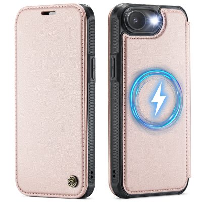 CASEME For iPhone 17e / iPhone 16e Case RFID Blocking Wallet Vegan Leather Shockproof Anti-slip Flip Cover with Magnetic Support