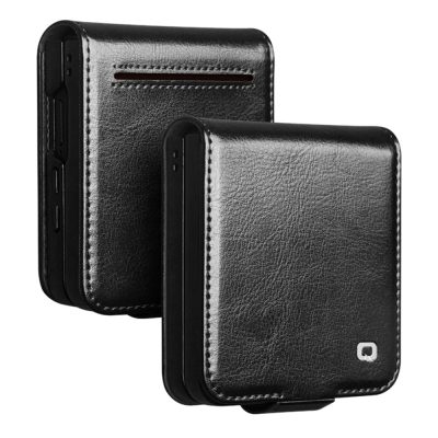 QIALINO For Samsung Galaxy Z Flip8 Case Genuine Leather Phone Cover with Card Slot