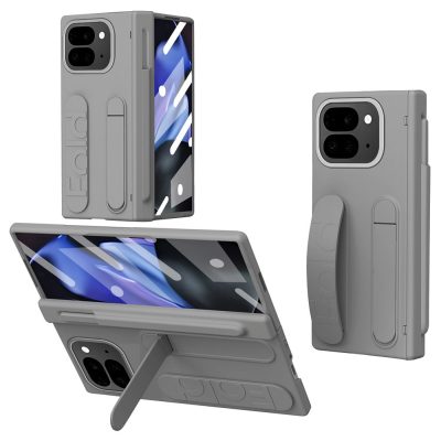 For Google Pixel 10 Pro Fold Case Kickstand Wristband Hard PC Phone Cover with Pen Slot / Stylus