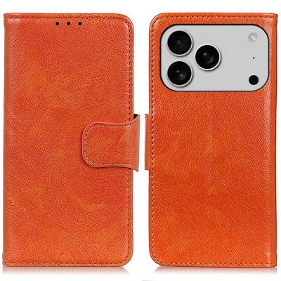 Nappa Texture Split Leather Case For iPhone 18 Pro Max Wallet Flip Phone Cover
