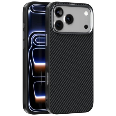 ABEEL For iPhone 18 Pro Case Carbon Fiber Texture TPU-PC PU Leather Phone Cover | Compatible with MagSafe