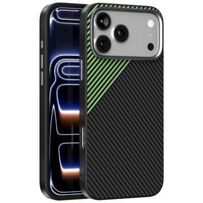 ABEEL For iPhone 18 Pro Max Case Carbon Fiber Texture TPU-PC PU Phone Back Cover | Compatible with MagSafe