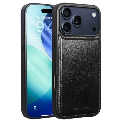 QIALINO For iPhone 18 Pro Max Case Genuine Cowhide Leather TPU Shockproof Frame Protective Back Cover