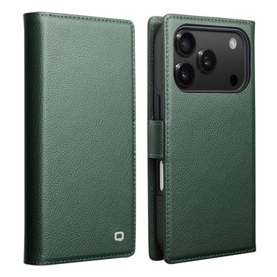 QIALINO For iPhone 18 Pro Case 2-in-1 Detachable Genuine Cowhide Leather Wallet Flip Phone Cover | Compatible with MagSafe