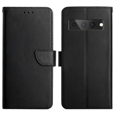 Wallet Case For Google Pixel 7 Pro Nappa Texture Genuine Leather Wear-Resistant Phone Cover with Magnetic Clasp
