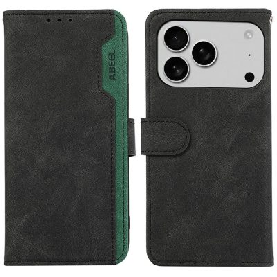 ABEEL For iPhone 18 Pro Case Color Splicing Vegan Leather Flip Phone Cover With RFID Blocking Wallet