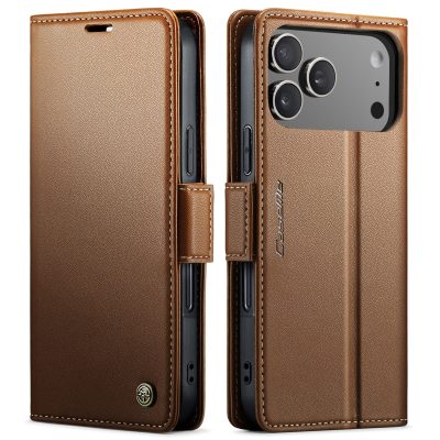 CASEME For iPhone 18 Pro Case RFID Blocking Card Holder Leather Flip Cover with Magnetic Clasp