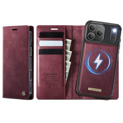 CASEME For iPhone 18 Pro Case 2-in-1 RFID Blocking Magnetic Detachable Wallet Leather Flip Phone Cover | Compatible with MagSafe