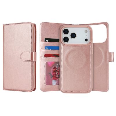 Detachable 2-in-1 Magnetic Wallet Case For iPhone 18 Pro Anti-Drop Detachable Wallet Vegan Leather Phone Cover