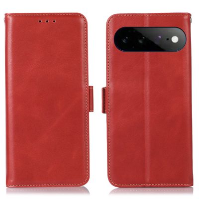 Wallet Case For Google Pixel 11 Pro XL RFID Blocking Waxy Genuine Cow Leather Flip Phone Cover