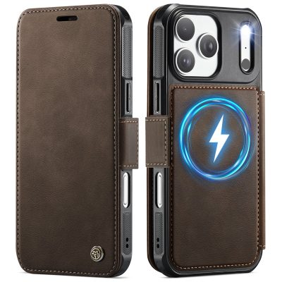 CASEME For iPhone 18 Pro Case Magnetic RFID Blocking Wallet Flip Vegan Leather Phone Cover