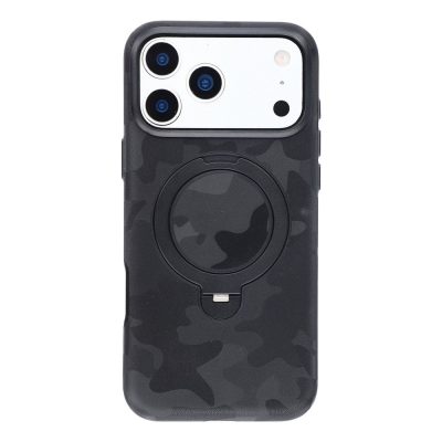 JAUCASE For iPhone 18 Pro Case Rotating Kickstand Camouflage Pattern PC-TPU Phone Cover | Compatible with MagSafe