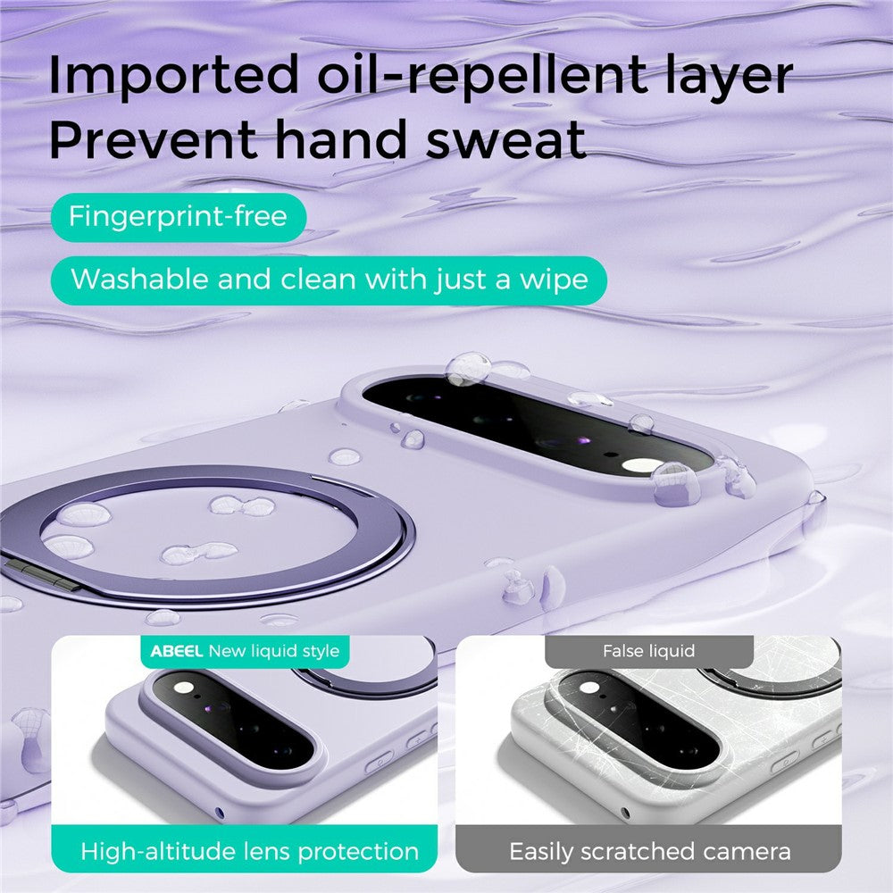 ABEEL For Google Pixel 11 Pro XL Magnetic Case Kickstand Skin Touch Liquid Silicone Phone Cover - Image 6