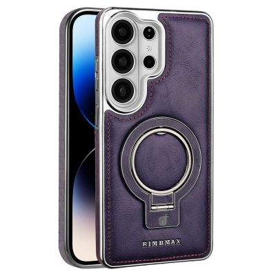 RMBMAX For Samsung Galaxy S26 Ultra Case Magnetic Electroplated Kickstand PU Leather TPU Phone Cover