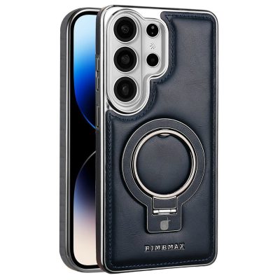 RMBMAX For Samsung Galaxy S25 Ultra Case Magnetic Electroplated Kickstand PU Leather TPU Phone Cover