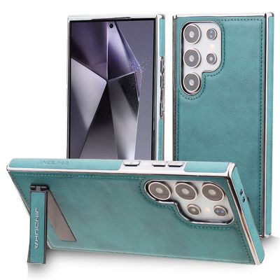 JINDUKA For Samsung Galaxy S26 Ultra Case Kickstand Leather Coated PC TPU Phone Cover