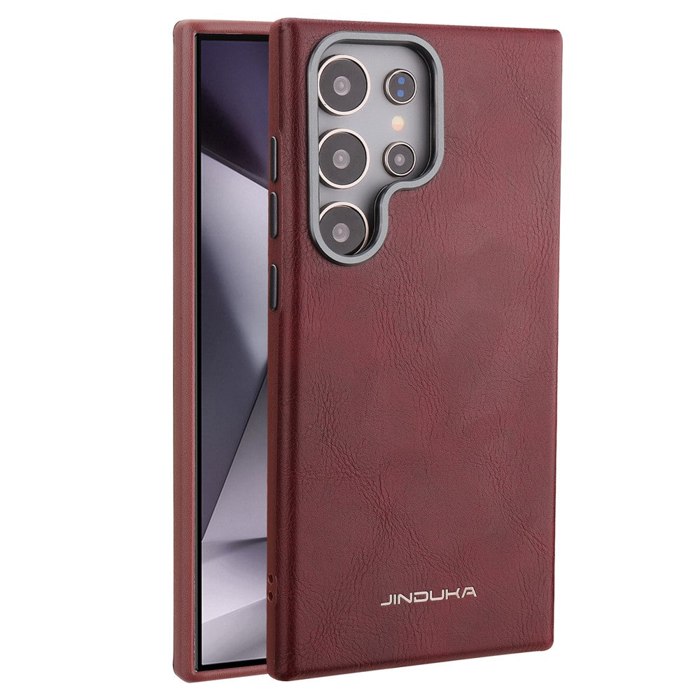 JINDUKA For Samsung Galaxy S25 Ultra Case Metal Lens Frame Leather Coated TPU-PC Magnetic Phone Cover - Image 8