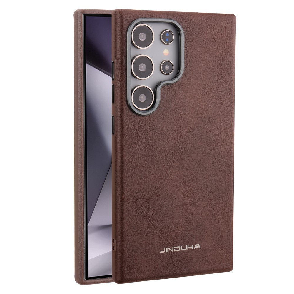 JINDUKA For Samsung Galaxy S25 Ultra Case Metal Lens Frame Leather Coated TPU-PC Magnetic Phone Cover - Image 12