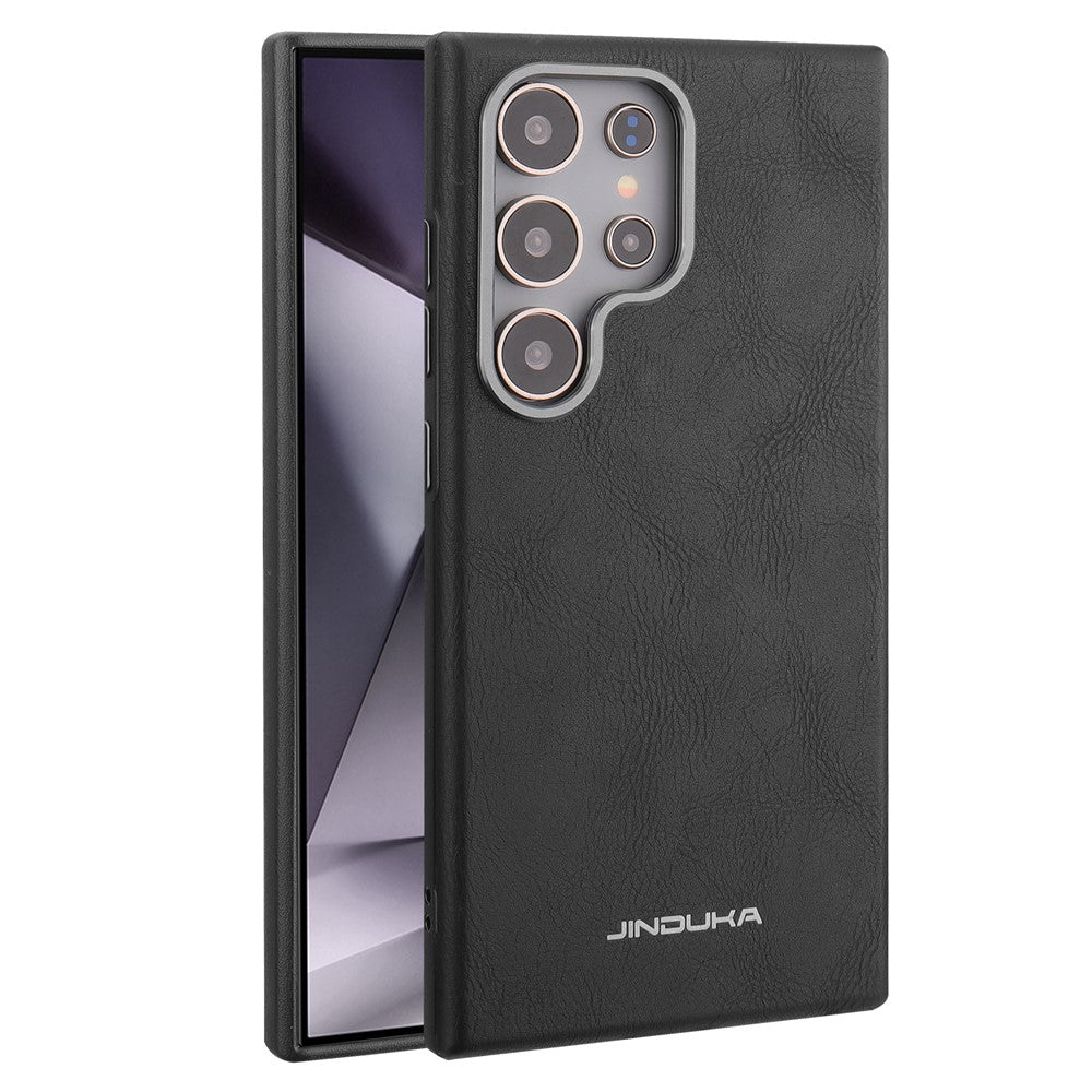 JINDUKA For Samsung Galaxy S25 Ultra Case Metal Lens Frame Leather Coated TPU-PC Magnetic Phone Cover - Image 7