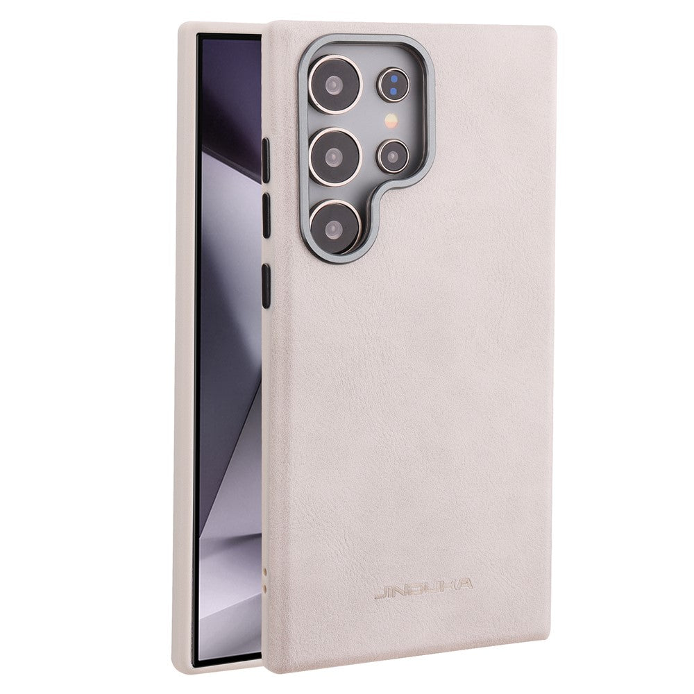 JINDUKA For Samsung Galaxy S25 Ultra Case Metal Lens Frame Leather Coated TPU-PC Magnetic Phone Cover - Image 9