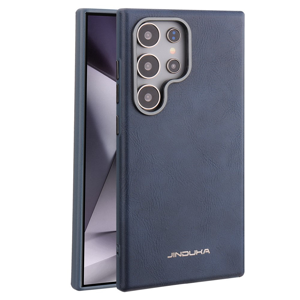 JINDUKA For Samsung Galaxy S25 Ultra Case Metal Lens Frame Leather Coated TPU-PC Magnetic Phone Cover - Image 10