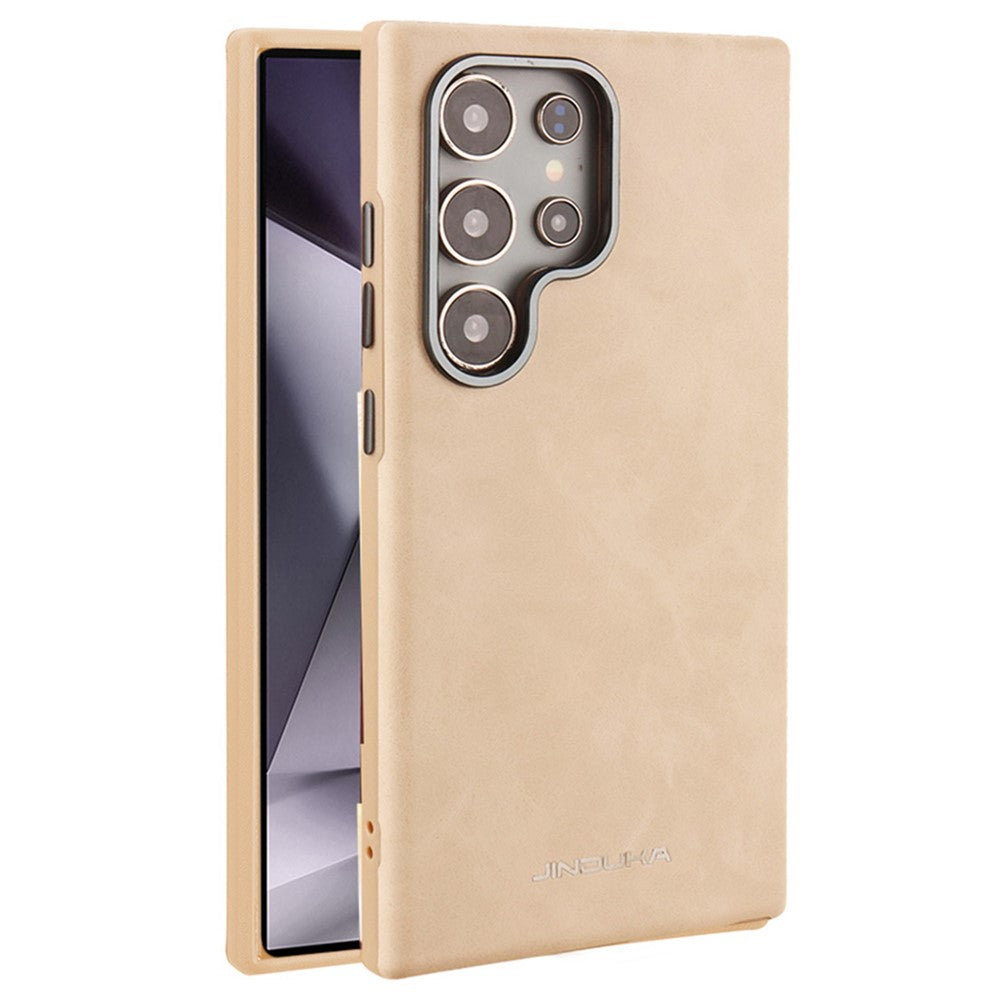 JINDUKA For Samsung Galaxy S25 Ultra Case Metal Lens Frame Leather Coated TPU-PC Magnetic Phone Cover - Image 11