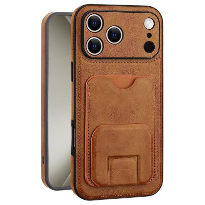 JINDUKA For iPhone 18 Pro Max Case Card Slot Kickstand PU Leather Phone Back Cover