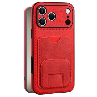 JINDUKA For iPhone 18 Pro Case Card Slot Kickstand PU Leather Phone Back Cover