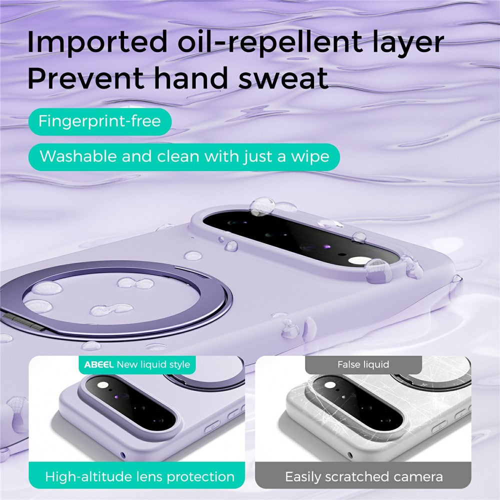 ABEEL For Google Pixel 11 Pro Magnetic Case Kickstand Skin Touch Liquid Silicone Phone Cover - Image 6