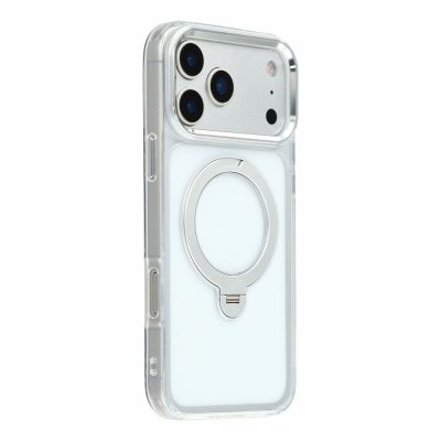 JAUCASE For iPhone 18 Pro Max Case Rotating Kickstand TPU-PC Clear Phone Back Cover | Compatible with MagSafe
