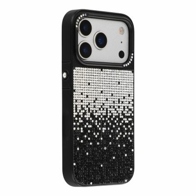 JAUCASE for iPhone 18 Pro Case PC-TPU Gradient Rhinestone Phone Cover