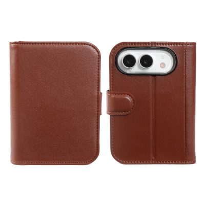 Wallet Case For iPhone Duo Genuine Split Leather Flip Phone Cover with Stand