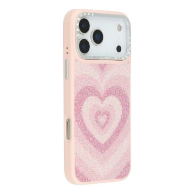 JAUCASE For iPhone 18 Pro Max Case Heart Pattern PU TPU-PC Phone Back Cover