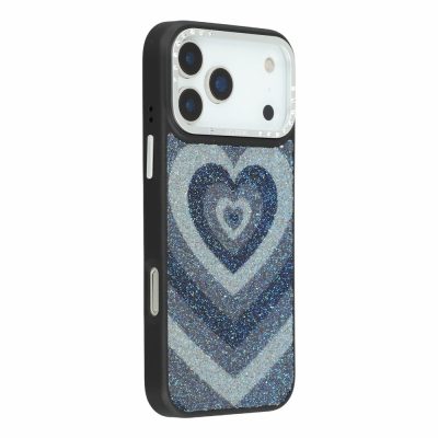 JAUCASE For iPhone 18 Pro Case Heart Pattern PU TPU-PC Phone Back Cover