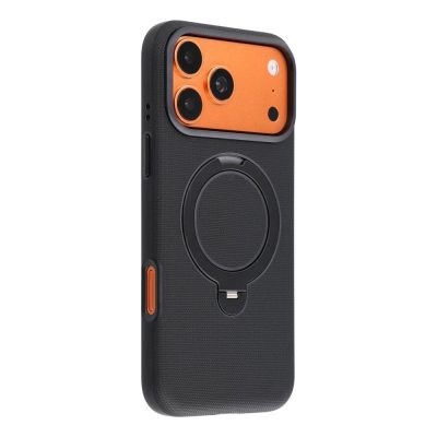 JAUCASE For iPhone 18 Pro Max Case Rotating Kickstand PU Leather Coated PC Phone Cover | Compatible with MagSafe