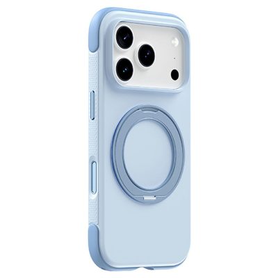 ZGA For iPhone 18 Pro Max Case Rotating Kickstand Liquid Silicone PC Phone Cover Skin-Friendly Feel | Compatible with MagSafe