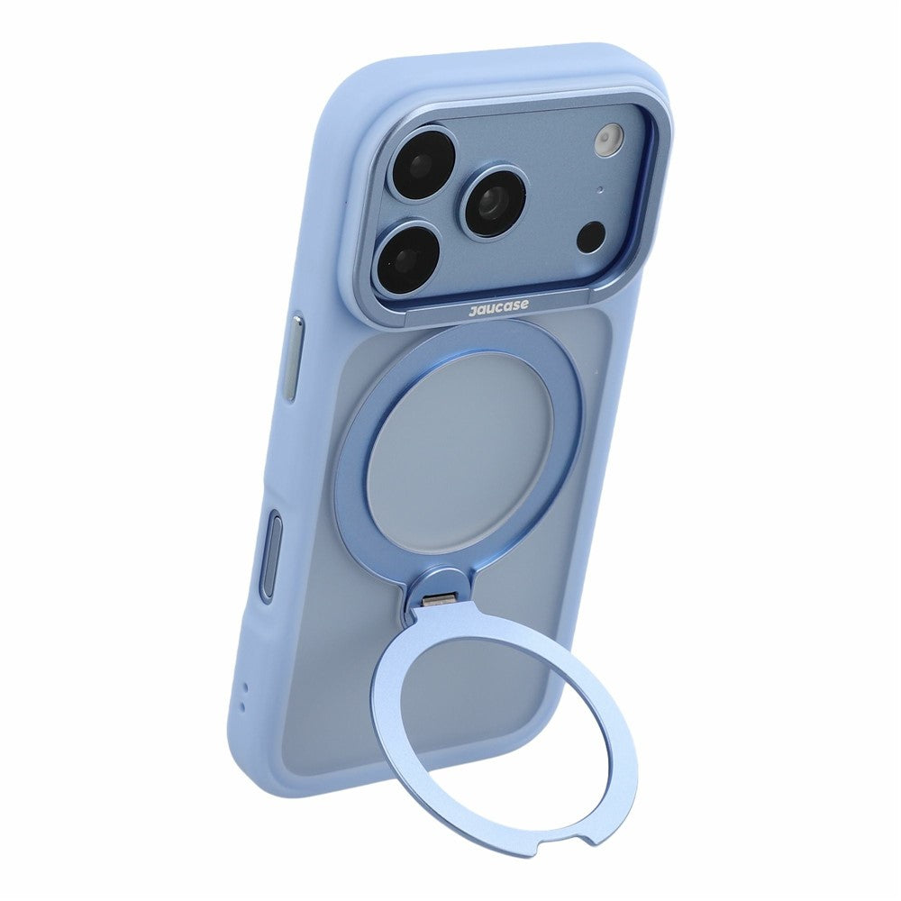 JAUCASE For iPhone 18 Pro Case Rotating Kickstand Skin Touch Matte PC-TPU Shockproof Phone Cover - Image 4
